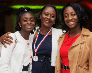 Tasha with her daughters at the 2021 Gala